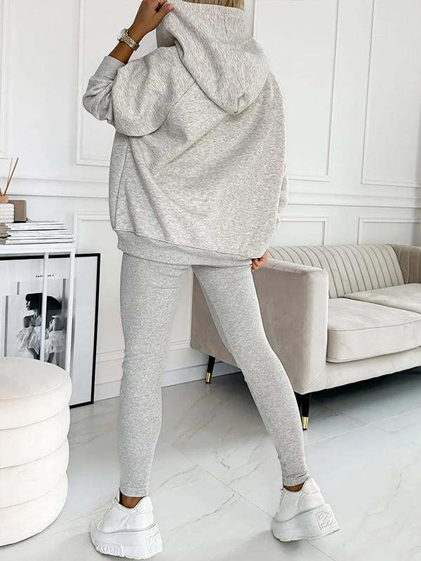 Ensemble Sport 3 Pièces : Sweat à Capuche, Gilet Matelassé et Pantalon Slim