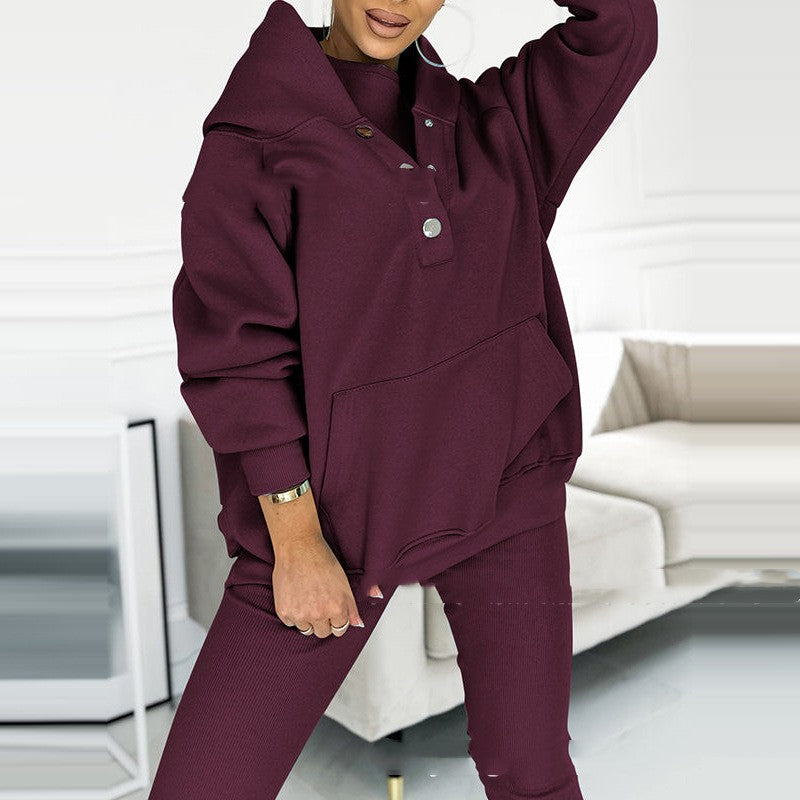 Ensemble Sport 3 Pièces : Sweat à Capuche, Gilet Matelassé et Pantalon Slim
