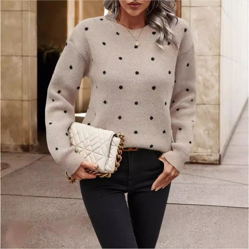 Pull en Maille à Pois pour Femme - Douceur & Style Casual