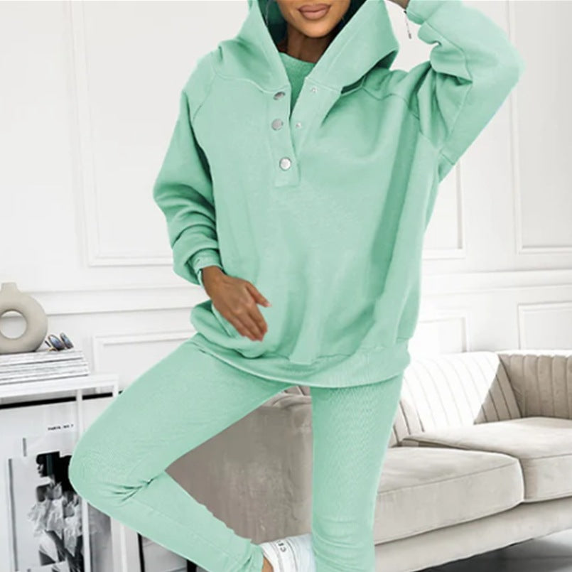 Ensemble Sport 3 Pièces : Sweat à Capuche, Gilet Matelassé et Pantalon Slim