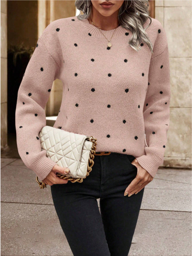 Pull en Maille à Pois pour Femme - Douceur & Style Casual