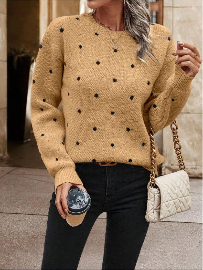 Pull en Maille à Pois pour Femme - Douceur & Style Casual