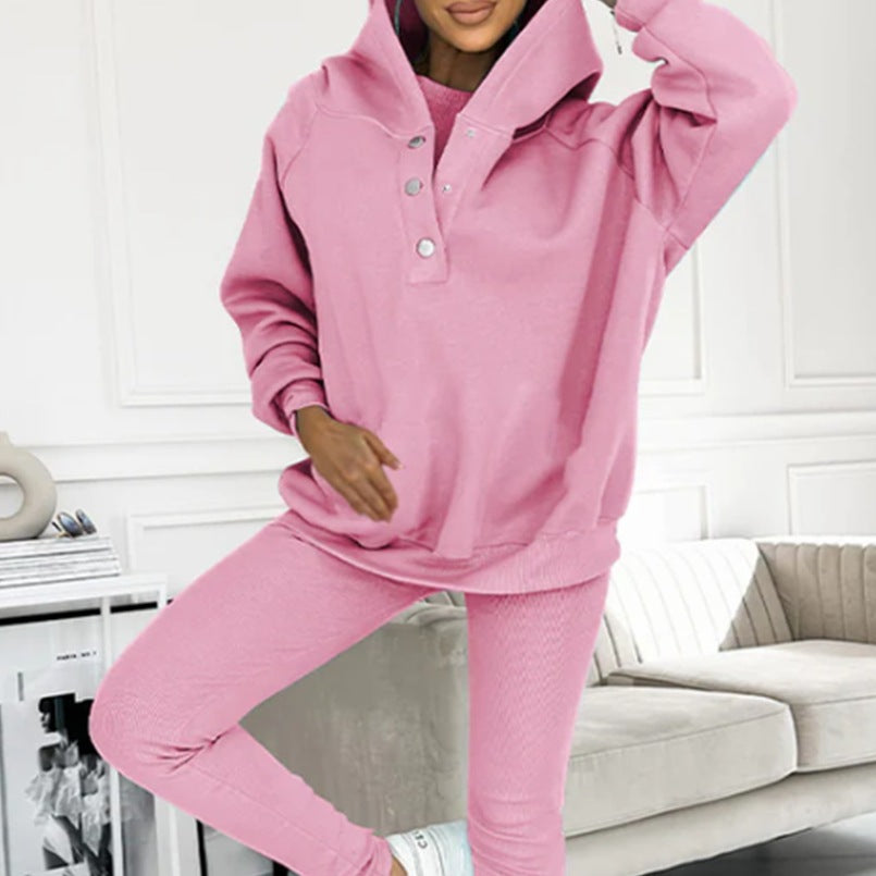 Ensemble Sport 3 Pièces : Sweat à Capuche, Gilet Matelassé et Pantalon Slim
